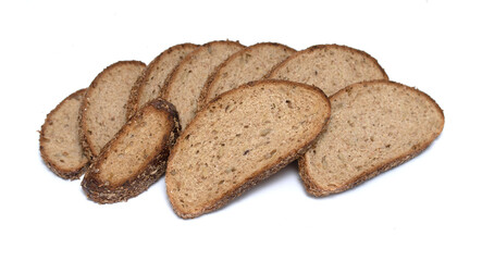 sliced rye bread loaf on a white plate