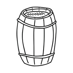 Sketch of an oak barrel. Vector element for the design.