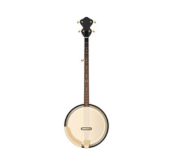 American banjo isolated retro musical instrument in realistic style. Vector illustration EPS10 - obrazy, fototapety, plakaty