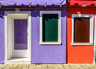 famous old town of Burano near Venice