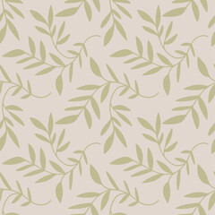 Abstract seamless pattern with leaves. Background with flowers grunge texture