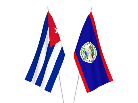 Cuba and Belize flags
