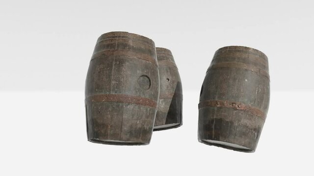 top view large rusty barrels
