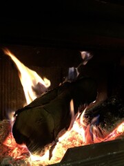 fire in the fireplace
