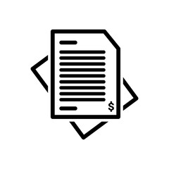 Invoice bill icon vector. Bill payment icon illustration. Simple design on white background.