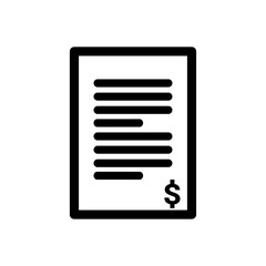 Invoice bill icon vector. Bill payment icon illustration. Simple design on white background.