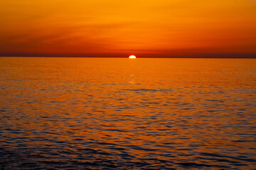 Beautiful orange sunset on the sea