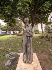 Solomon ibn Gabirol or Avicebron, jewish Statue, landmark sculpture of arab sage in Malaga, Spain