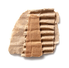 Cardboard sheet isolated on white background. Close-up