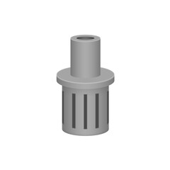 Foot valve vector icon. Also called bottom valve or check valve. Part for pipe or pipeline in plumbing system. Working with water pump to prevent liquid return to water source tank or suction pipe.
