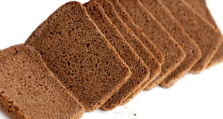 Rye bread on a white plate.