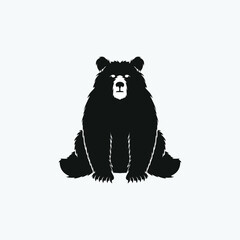 Bear silhouette logo symbol flat vector