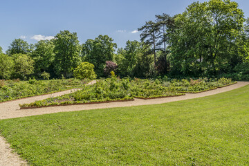 Beautiful Park in Rueil-Malmaison in the western suburbs of Paris. Rueil-Malmaison, France.