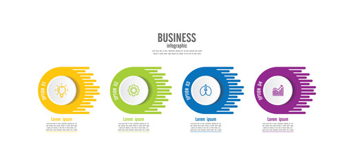 Presentation business infographic template circle colorful with 4 step