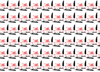 Vector texture background, seamless pattern. Hand drawn, red, black, white colors.
