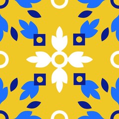 Azulejos Portuguese tile floor pattern