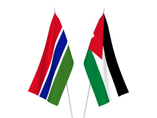 Republic of Gambia and Hashemite Kingdom of Jordan flags