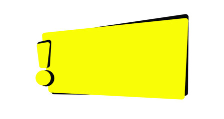 text with exclamation mark on white background	