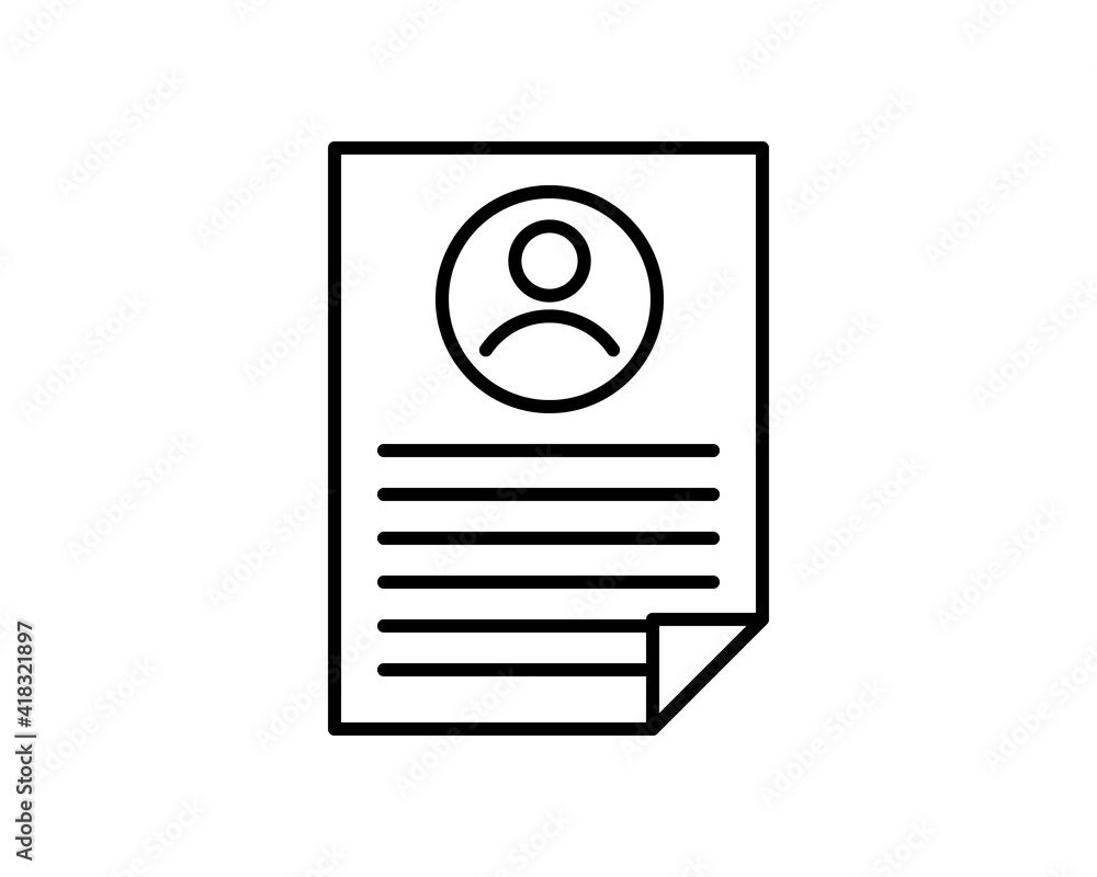 Poster resume linear icon. modern outline resume logo concept on white background from human resources coll