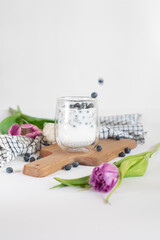 Chia pudding with coconut milk and blueberry