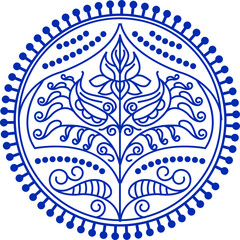 Indian Traditional and Cultural Alpona, Kolam, Rangoli, or Paisley, with a contemporary look. For textile/ fabric prints, phone case, greeting card. logo, calendar.