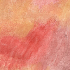 Fototapeta premium Watercolor Background - Abstract painted paper with orange, red and brown grained texture
