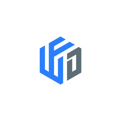 Fototapeta premium WFD logo WFD icon WFD vector WFD monogram WFD letter WFD minimalist WFD triangle WFD flat Unique modern flat abstract logo design 