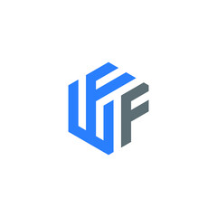 WFF logo WFF icon WFF vector WFF monogram WFF letter WFF minimalist WFF triangle WFF flat Unique modern flat abstract logo design 