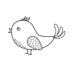 little bird coloring book black outline