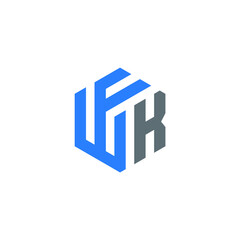 WFK logo WFK icon WFK vector WFK monogram WFK letter WFK minimalist WFK triangle WFK flat Unique modern flat abstract logo design 