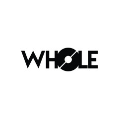 Whole, Initial based text and symbolic logo, unique minimalist logo vector.