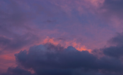 clouds at sunset orange purple