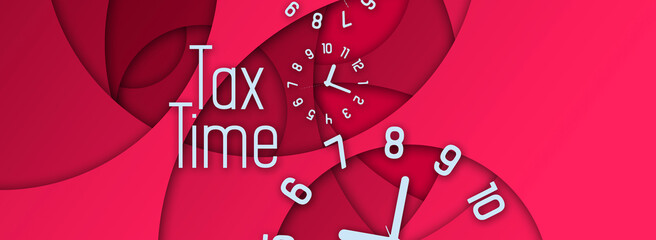 tax time sign on white background	