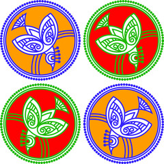 Indian Traditional and Cultural Alpona, Kolam, Rangoli, or Paisley, with a contemporary look. For textile/ fabric prints, phone case, greeting card. logo, calendar.