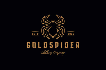 Gold Spider Vintage Logo Template