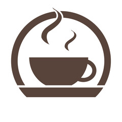 Kaffee oder Tee - Icon im Kreis als Zeichen für Café