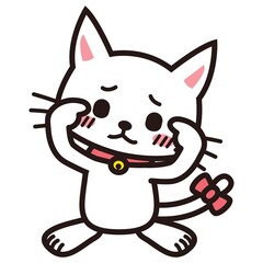 悩んで考え込む白猫