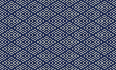 和柄素材　入子菱　シームレスパターン　背景素材　紺色　シルバー