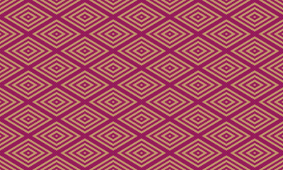 和柄素材　入子菱　シームレスパターン　背景素材　紫　ゴールド