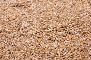 Bulgur source of natural protein, fiber and fat. Natural background. Healthy food.