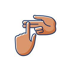 Counting on fingers RGB color icon. Clear and simple way to count. Way to demonstrate counting. Gesturing. Improving ability to explain. Math at Your fingertips. Isolated vector illustration