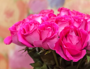 Bouquet of roses closeup