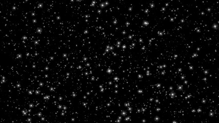 Starry night beautiful illustration on plain black background