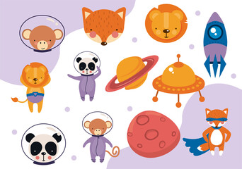 space animals icons