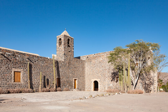 Old mission church Mision de Santa Rosalia de Mulege in Mulege, Baja California Sur, Mexico