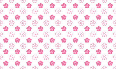 和柄素材　捻じ梅　シームレスパターン　ピンク