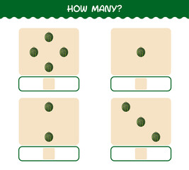 How many cartoon watermelon. Counting game. Educational game for pre shool years kids and toddlers