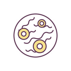 Skin inflammation RGB color icon. Allergic reaction and infection. Dermatitis. Redness, blistering. Itching and dryness. Autoimmune condition. Rashes on body, face. Isolated vector illustration