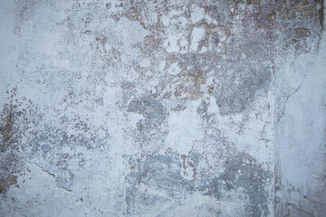 old and moldy painted concrete wall. Abstract white and gray cement wall texture and background,...