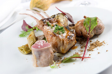 agnello con i carciofi or lamb with artichokes is a typical dish from Lazio and Roman area in Italy eaten in Easter period